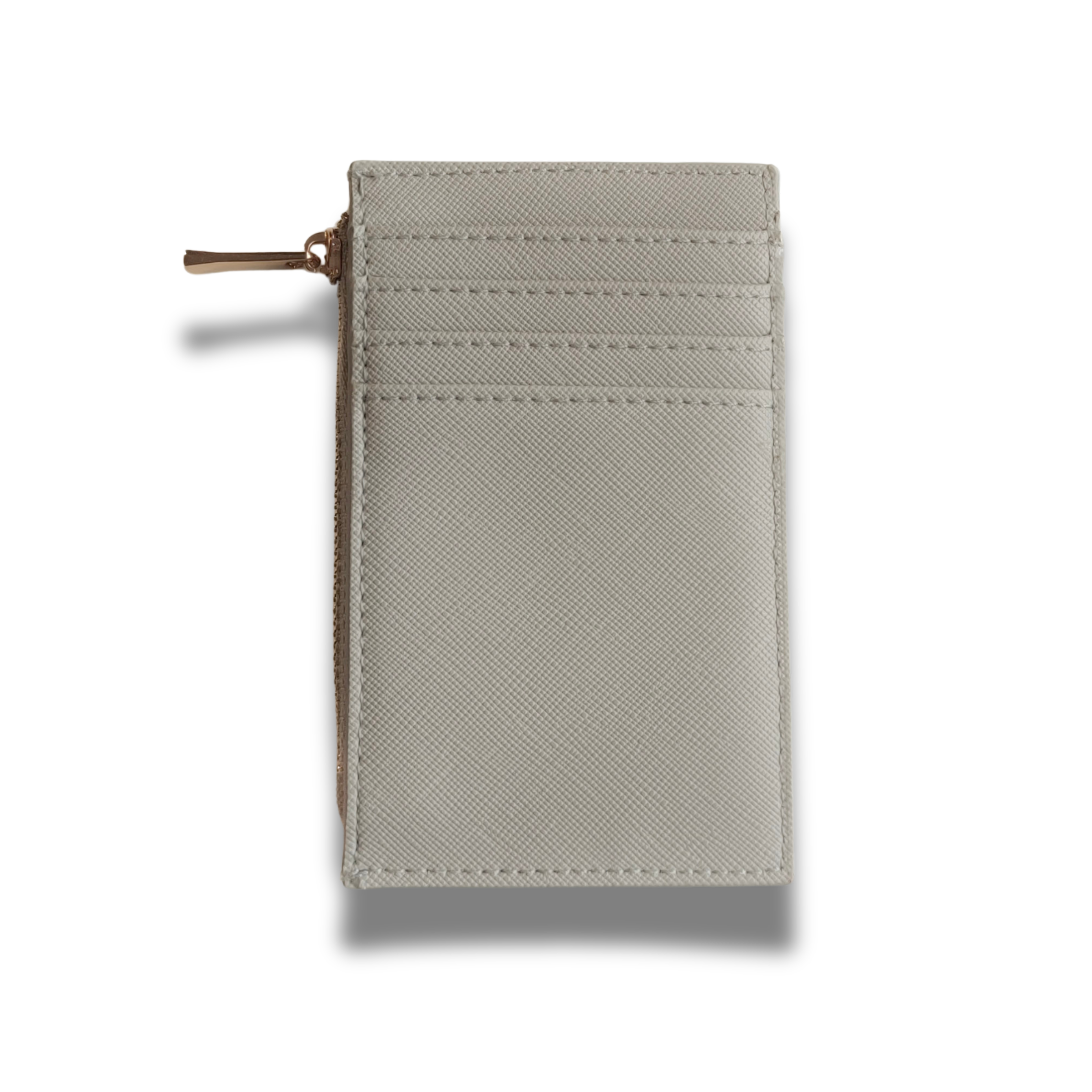 Card holder saffiano leather with zip | Pink