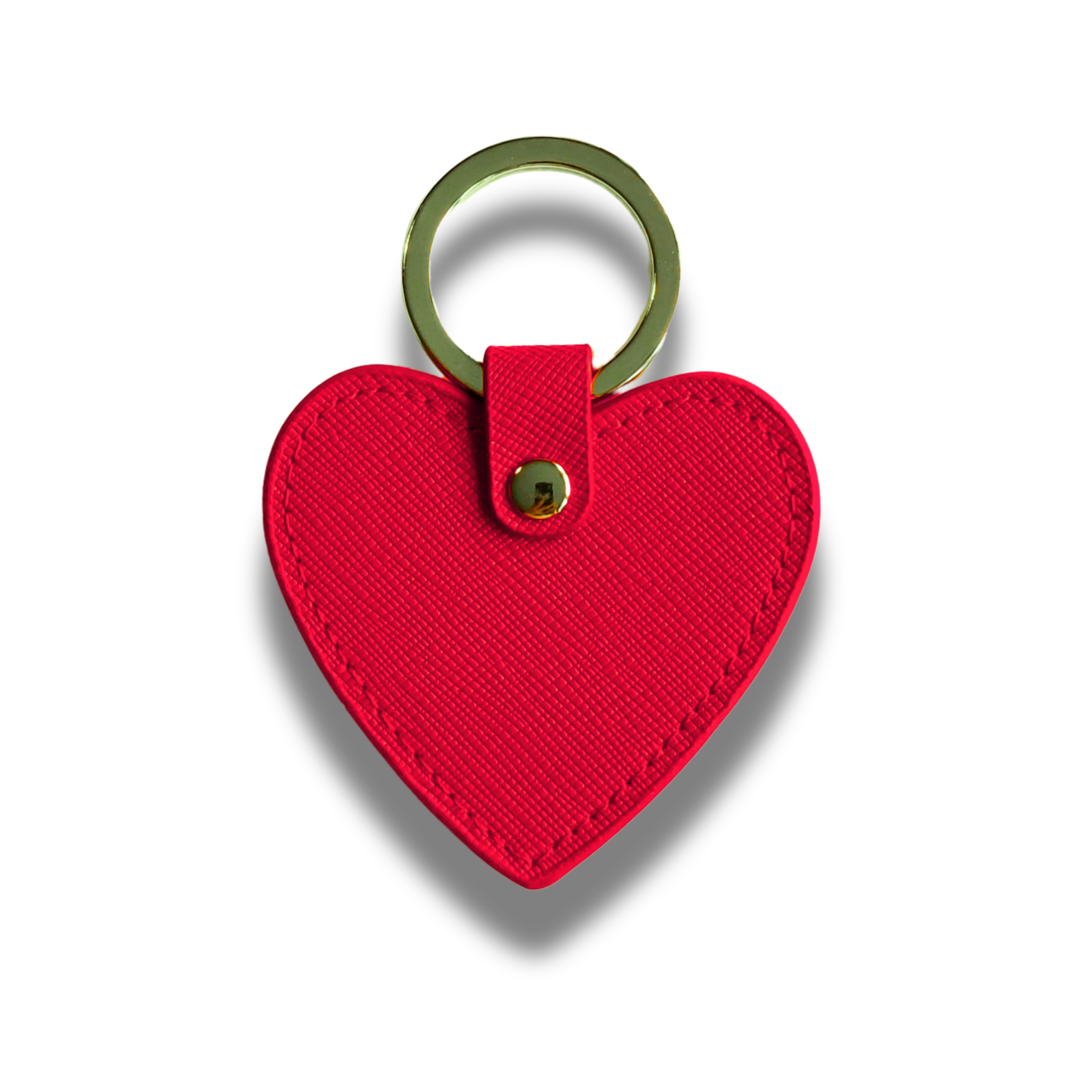 Keycharm Heart Saffiano Leather | Beige