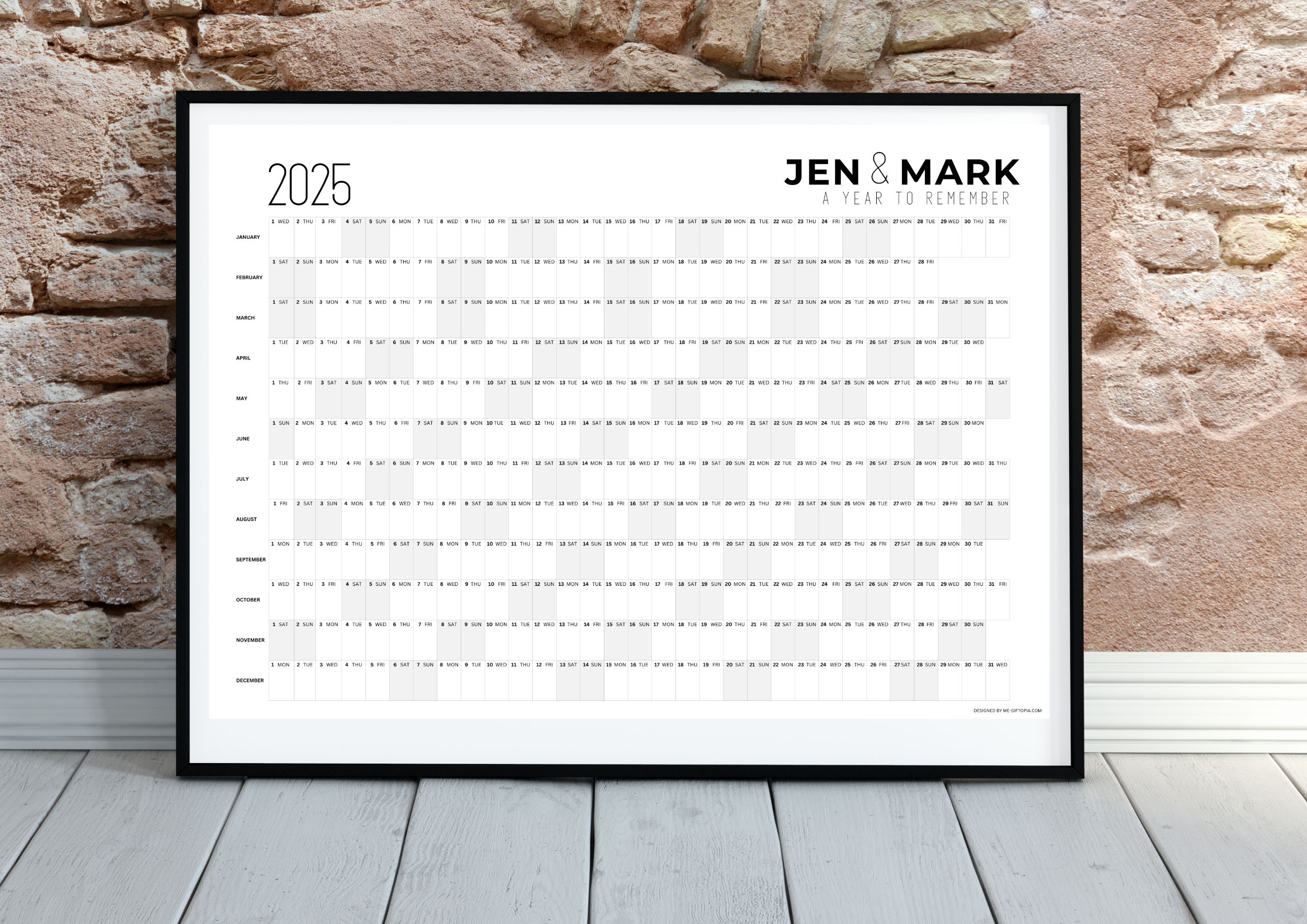 Yearly wall personalized FAMILY planner A3 ENG