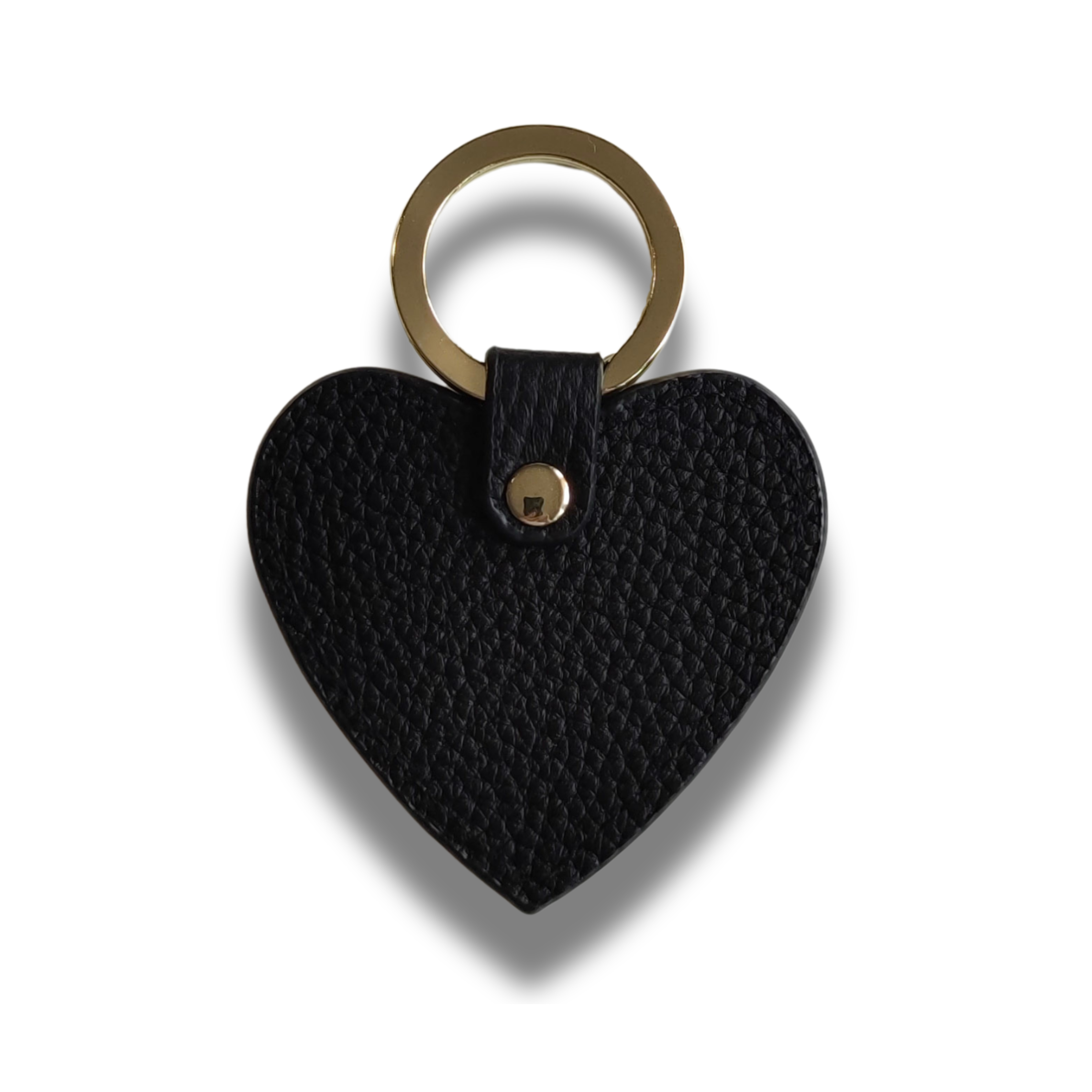 Keycharm Heart Grained Leather | Black