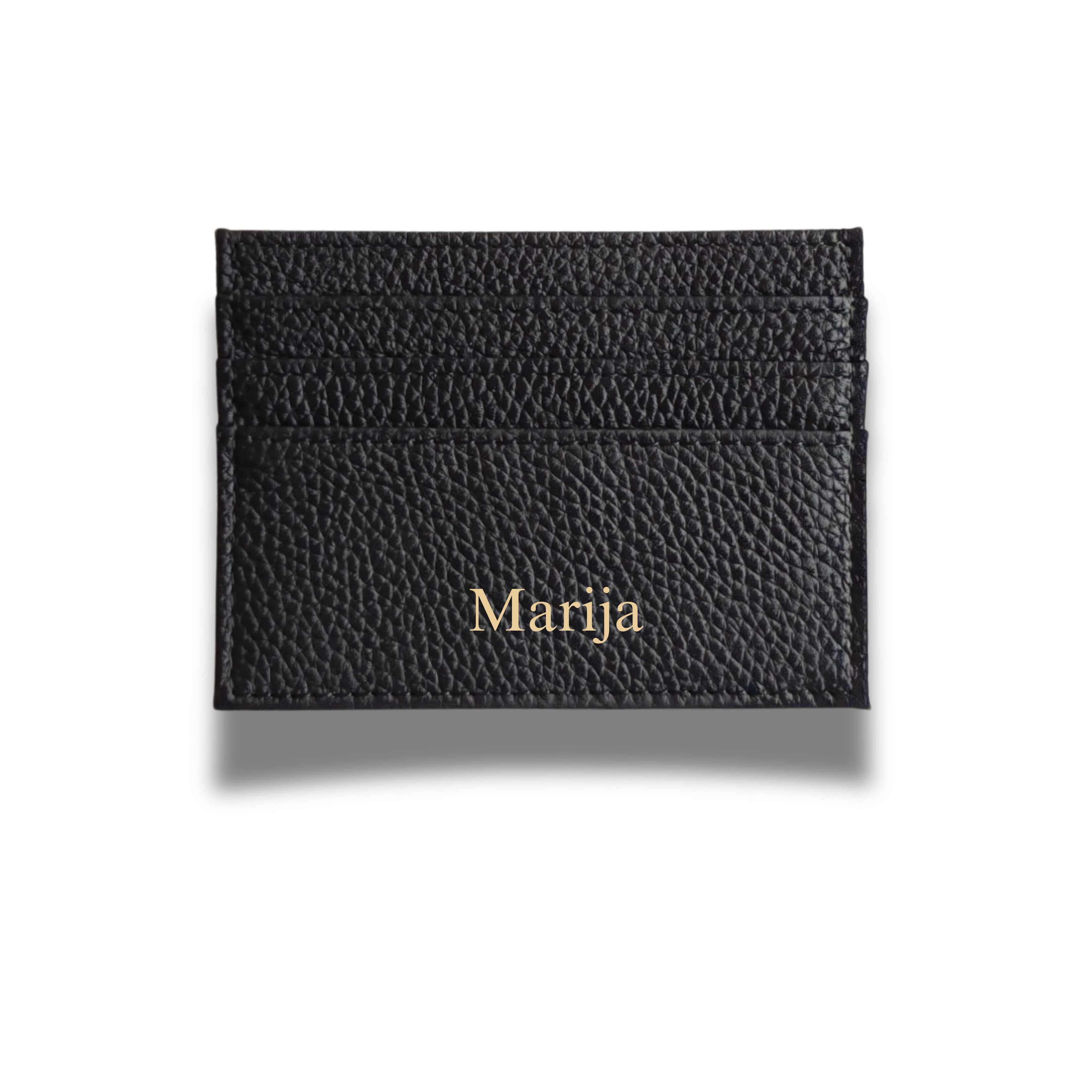 Card holder grained leather | Black