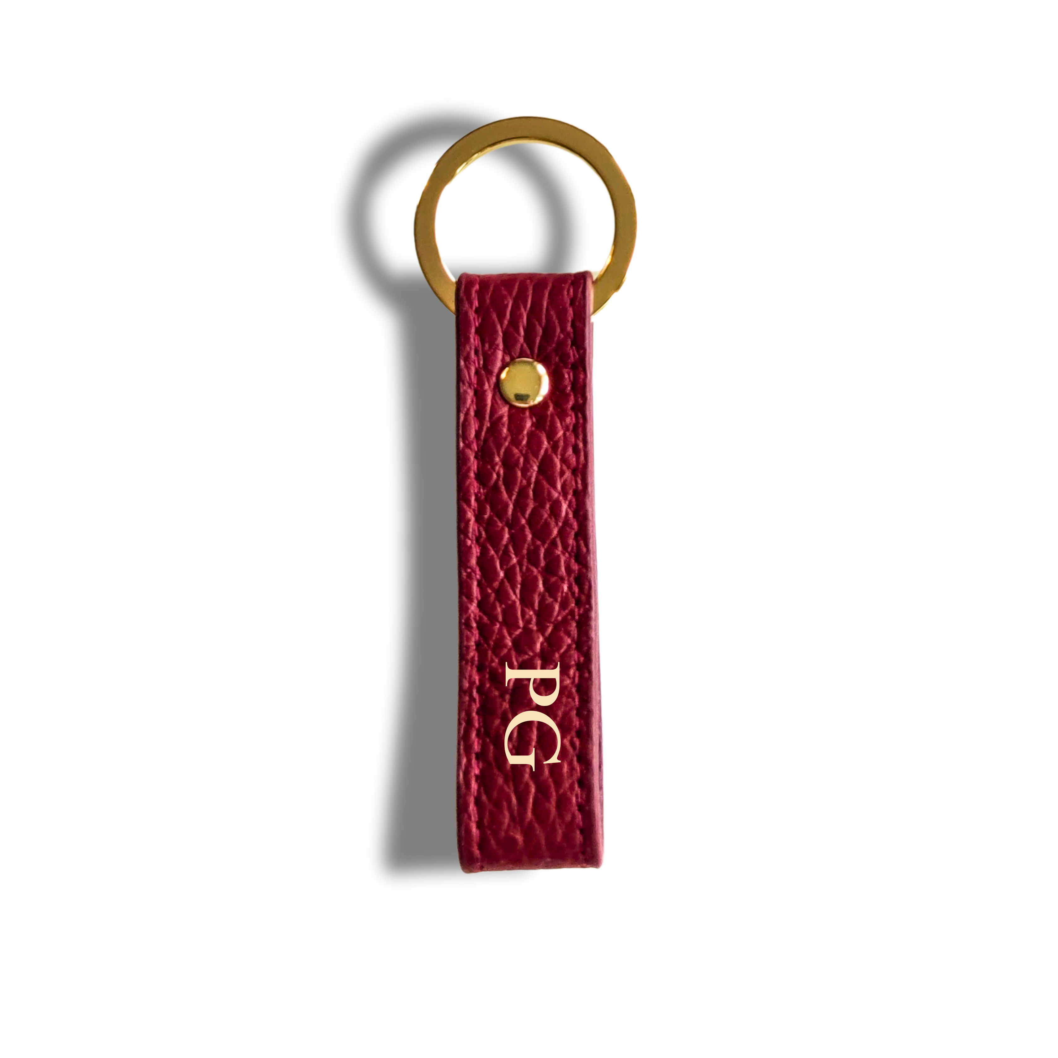 Keycharm Classic Grained Leather | Burgundy