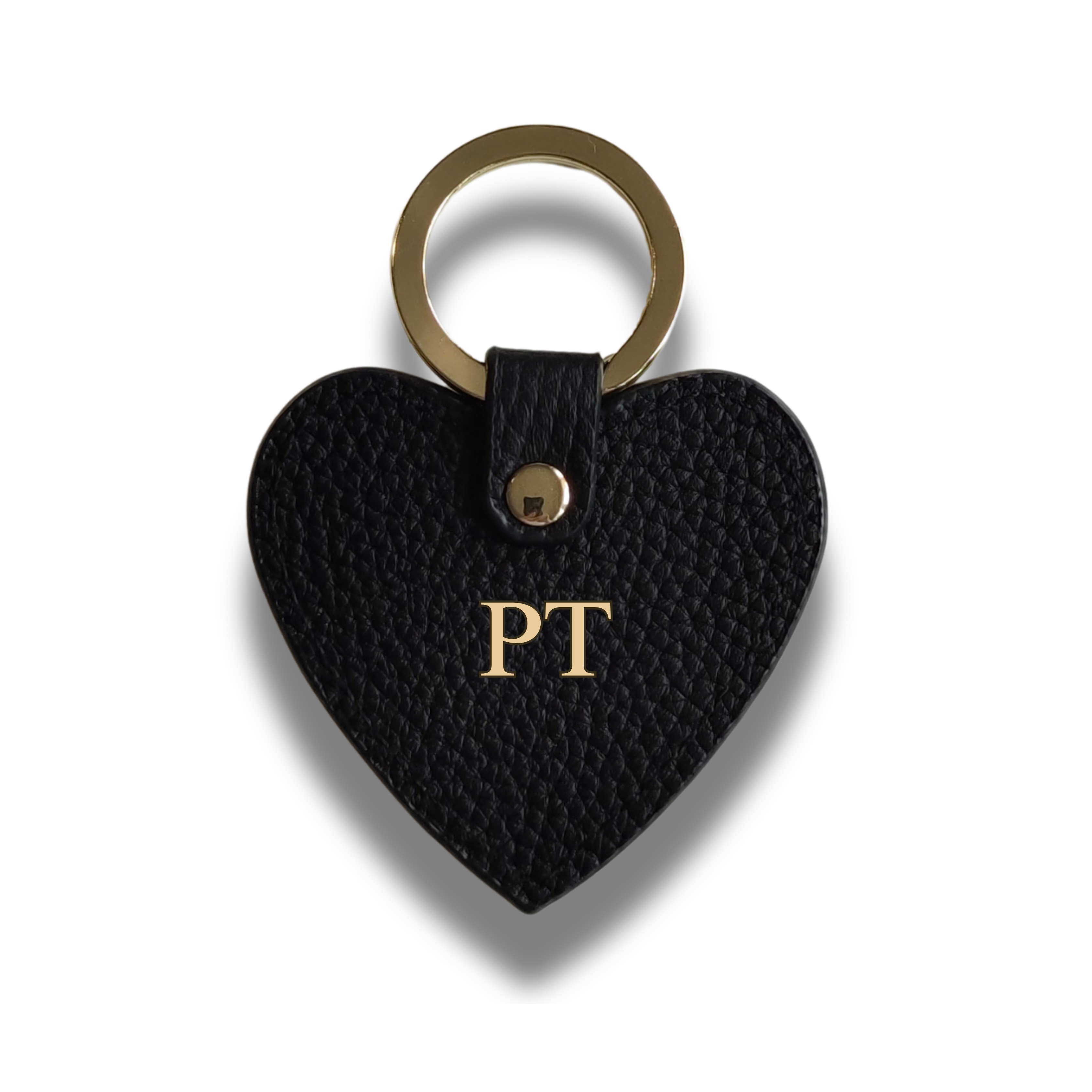 Keycharm Heart Grained Leather | Black