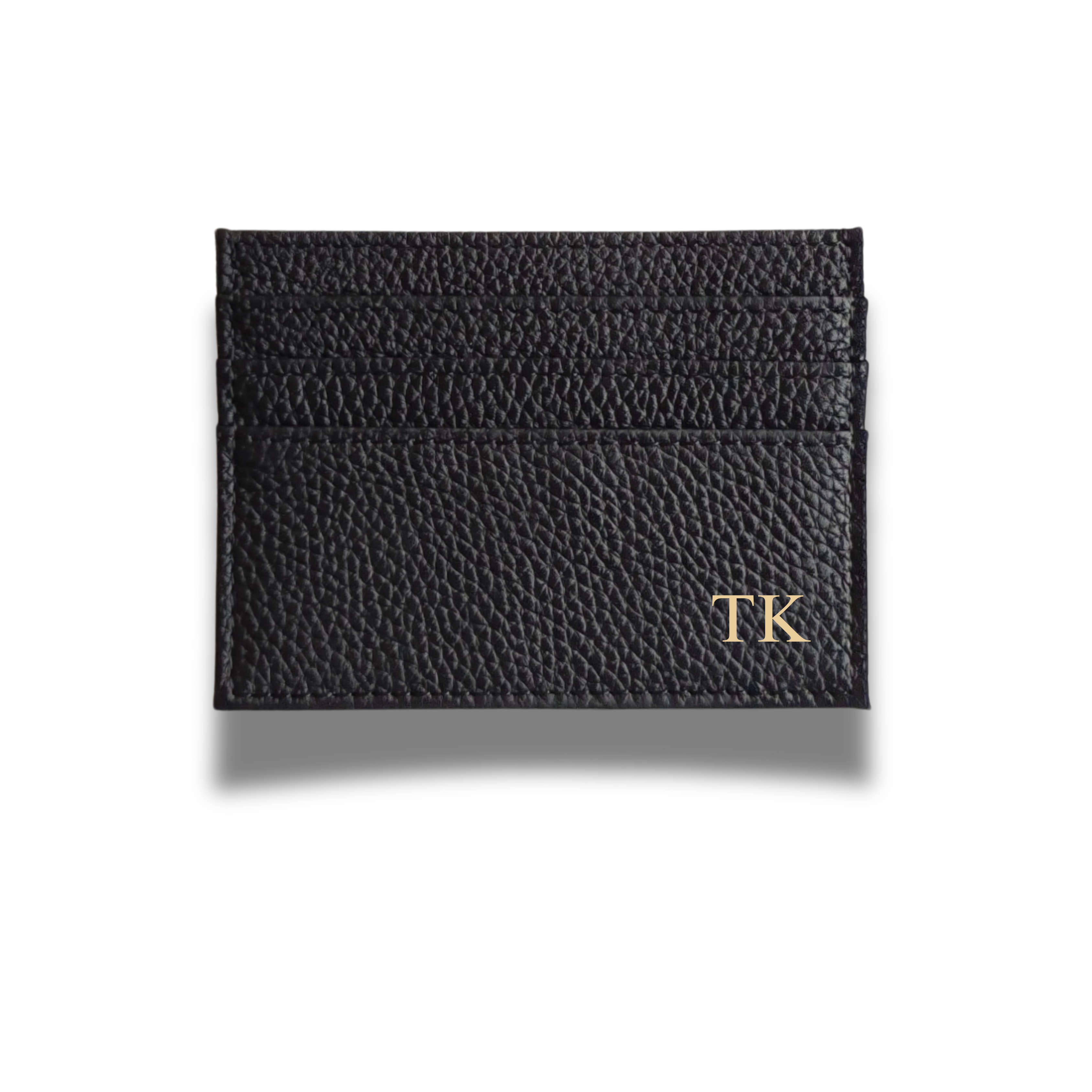 Card holder grained leather | Black