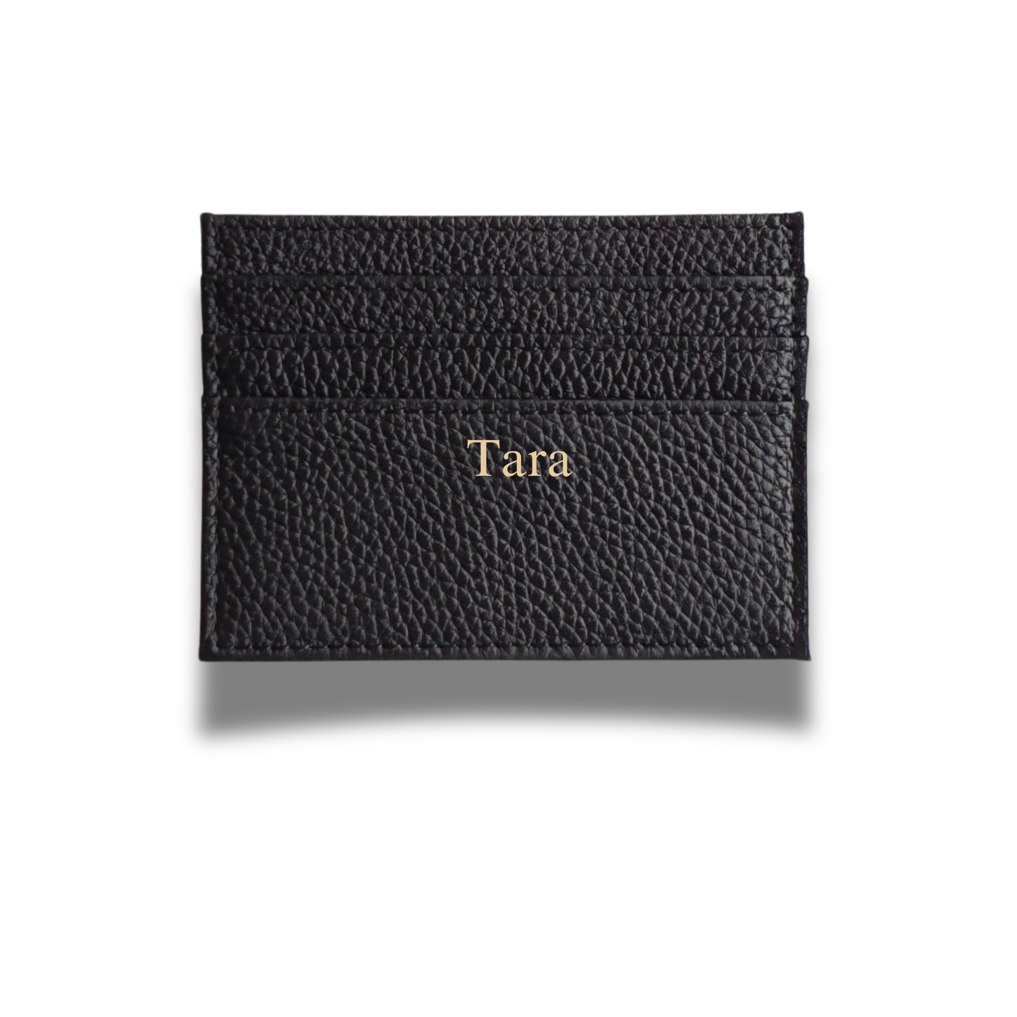 Card holder grained leather | Black