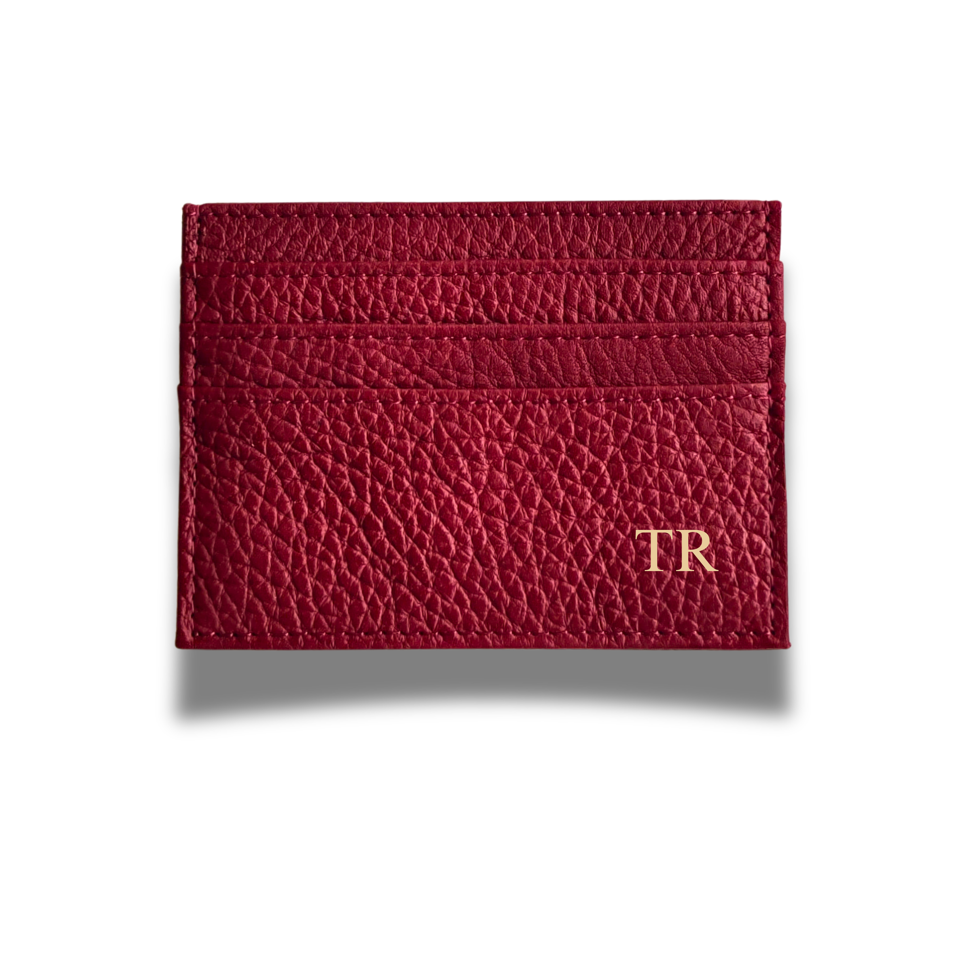 Card holder grained leather | Burgundy