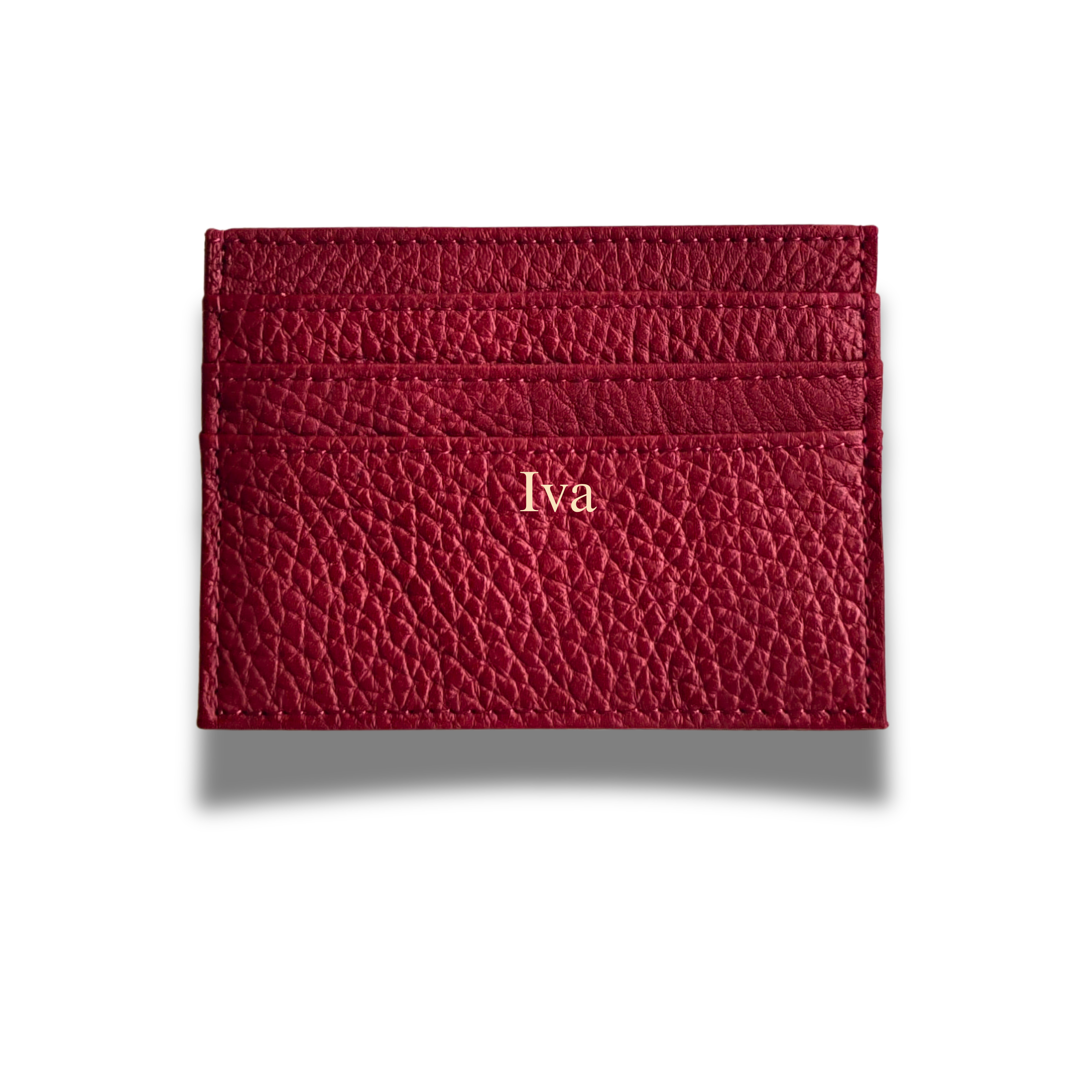 Card holder grained leather | Burgundy