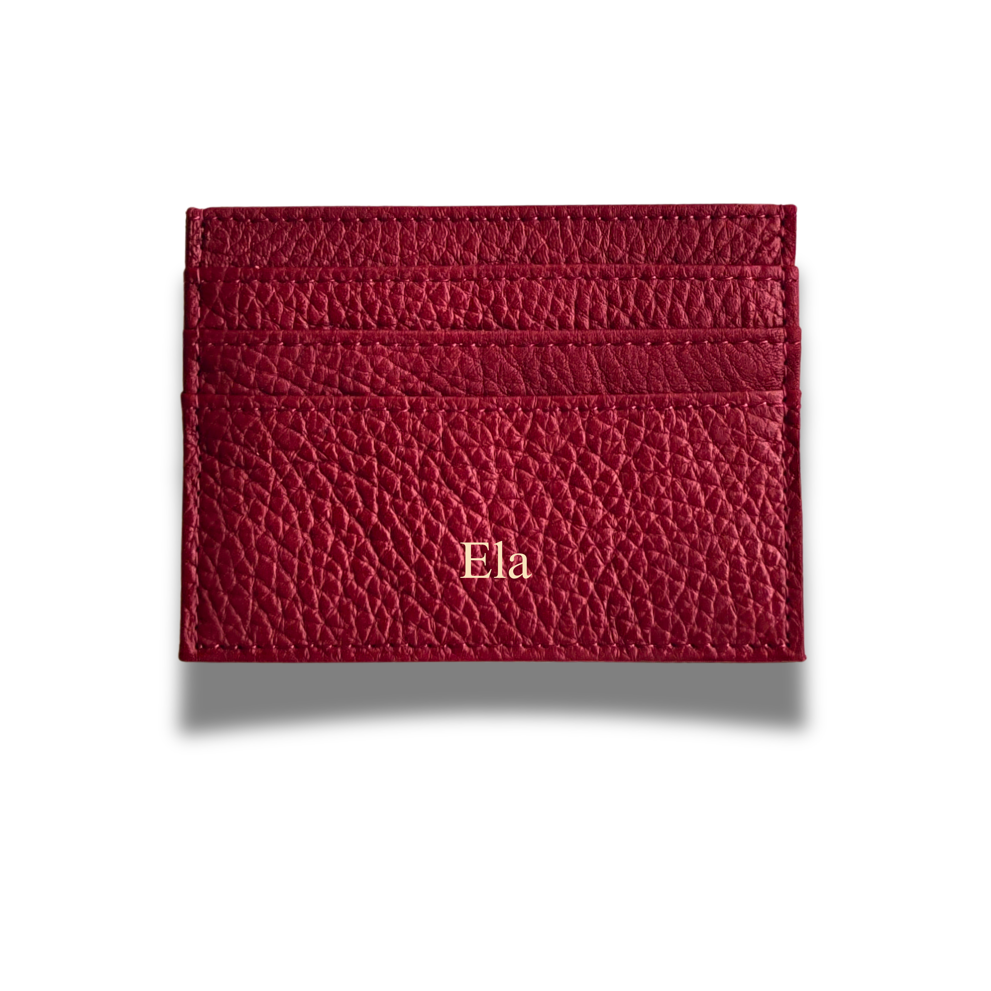 Card holder grained leather | Burgundy