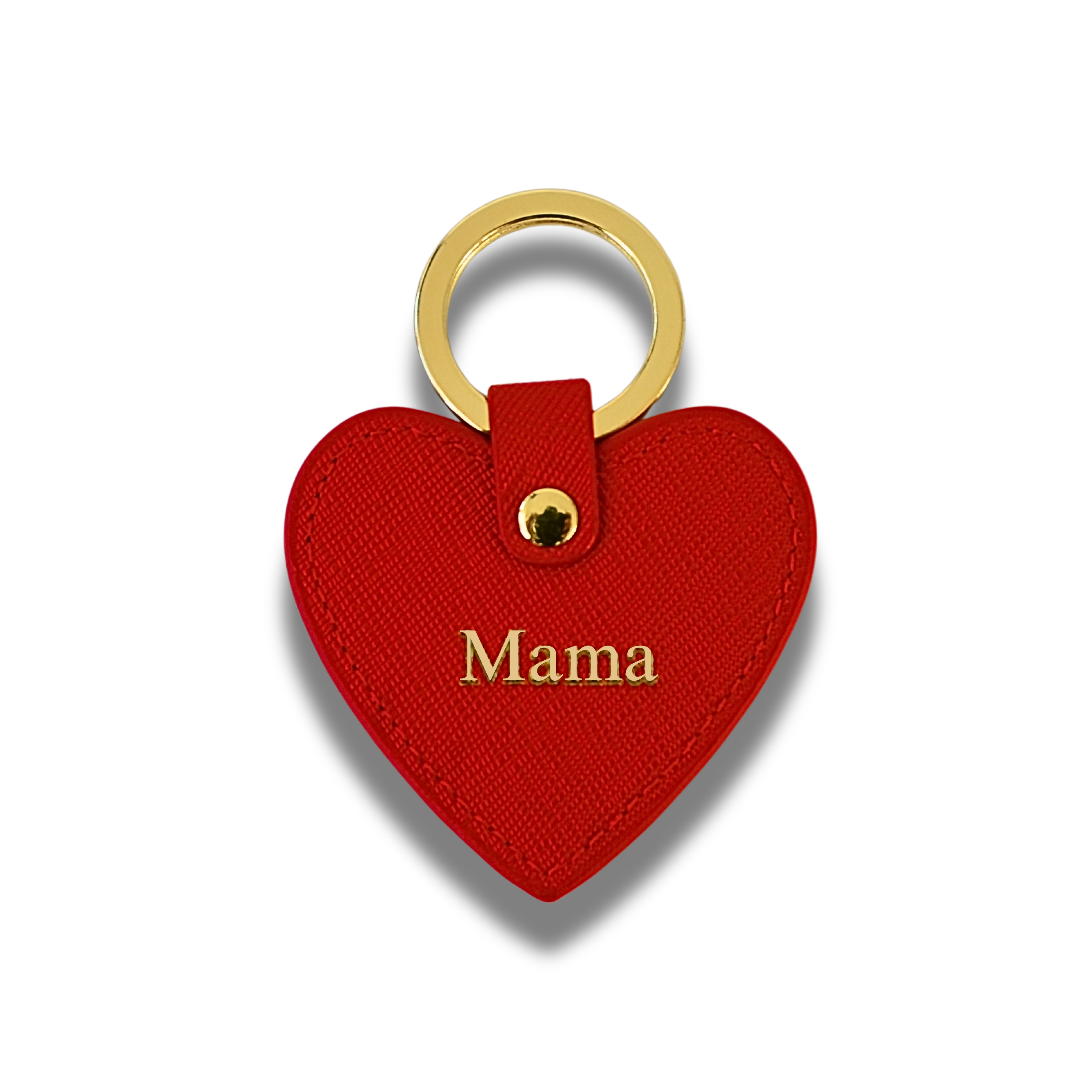 Keycharm Heart Saffiano Leather | Red