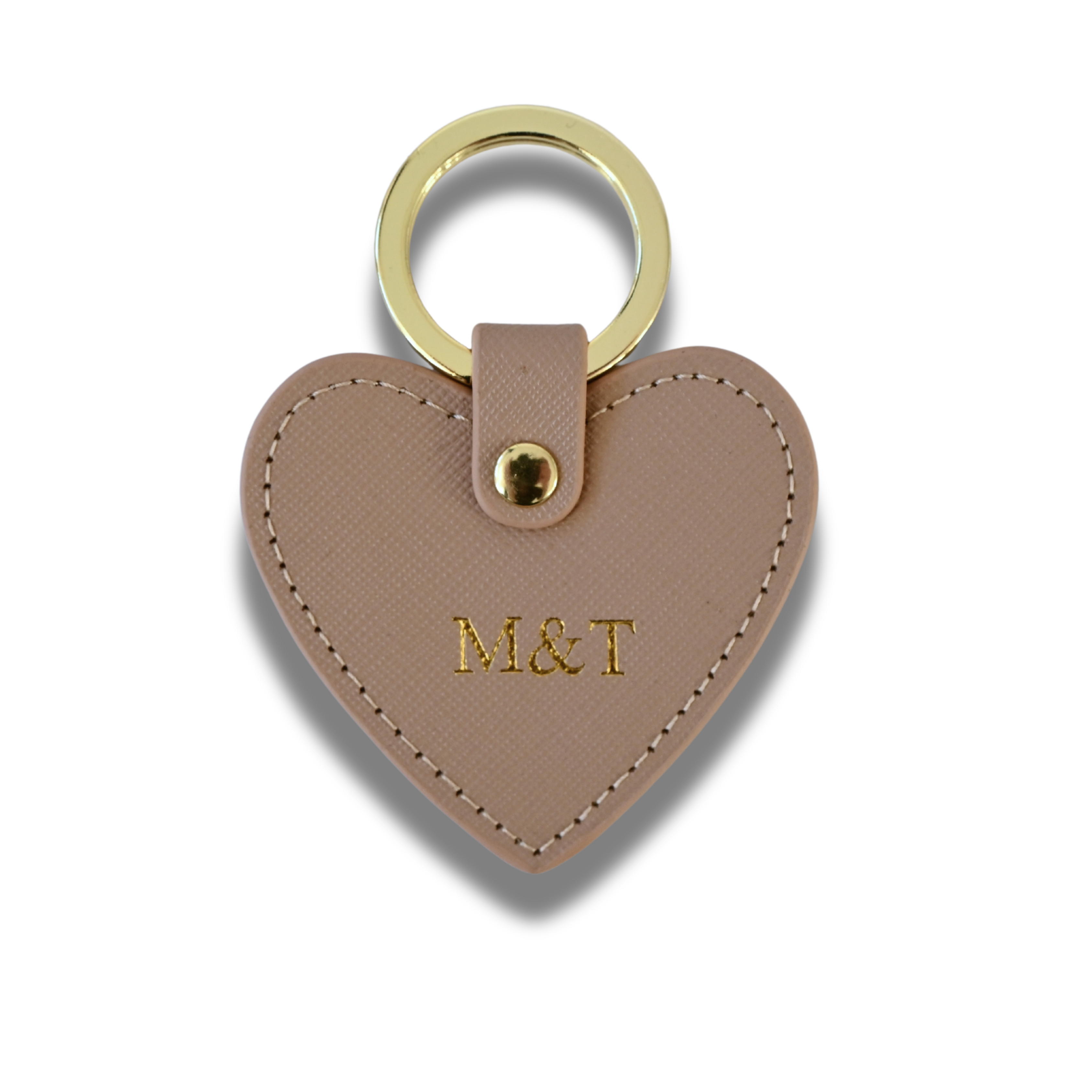 Keycharm Heart Saffiano Leather | Beige