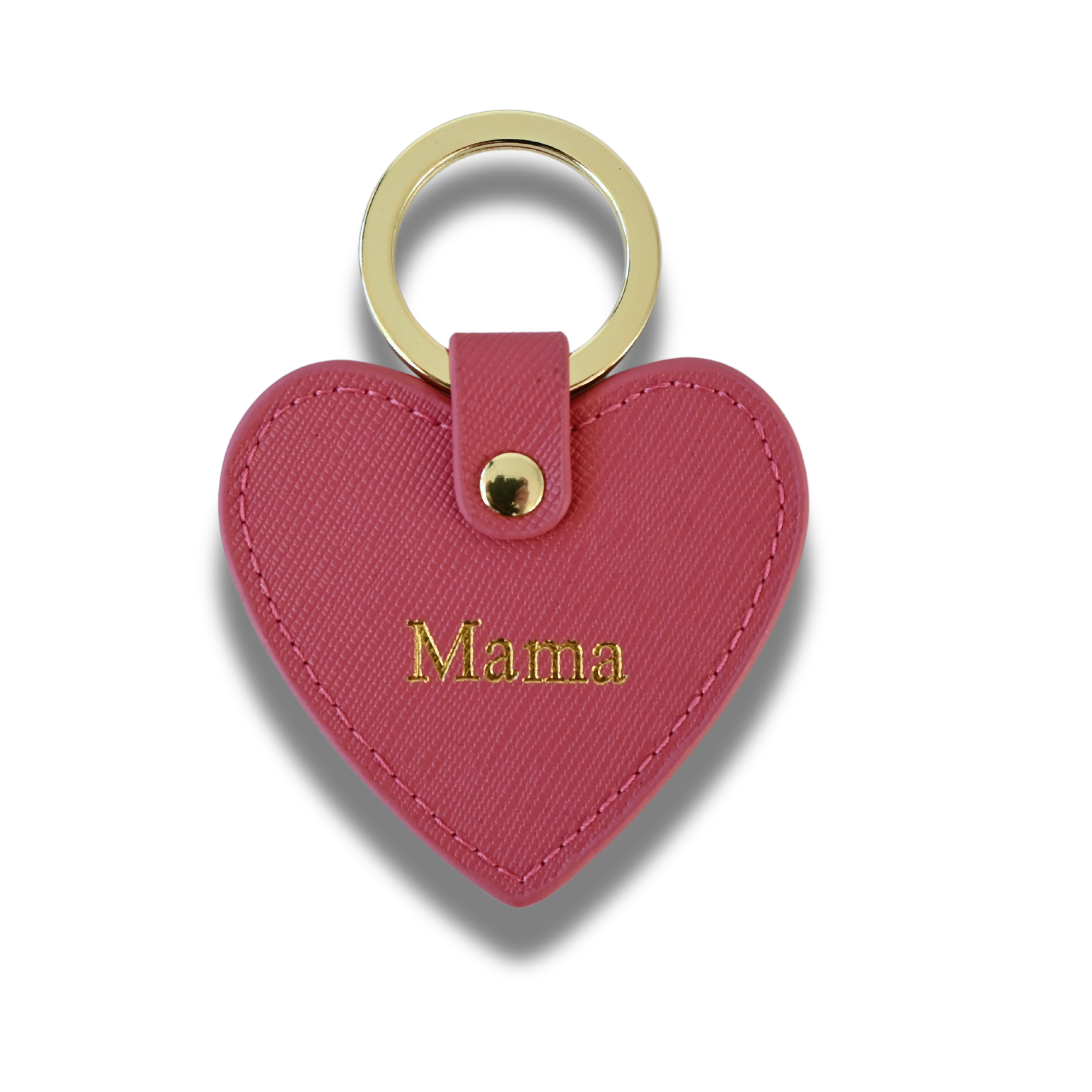 Keycharm Heart Saffiano Leather | Dark pink