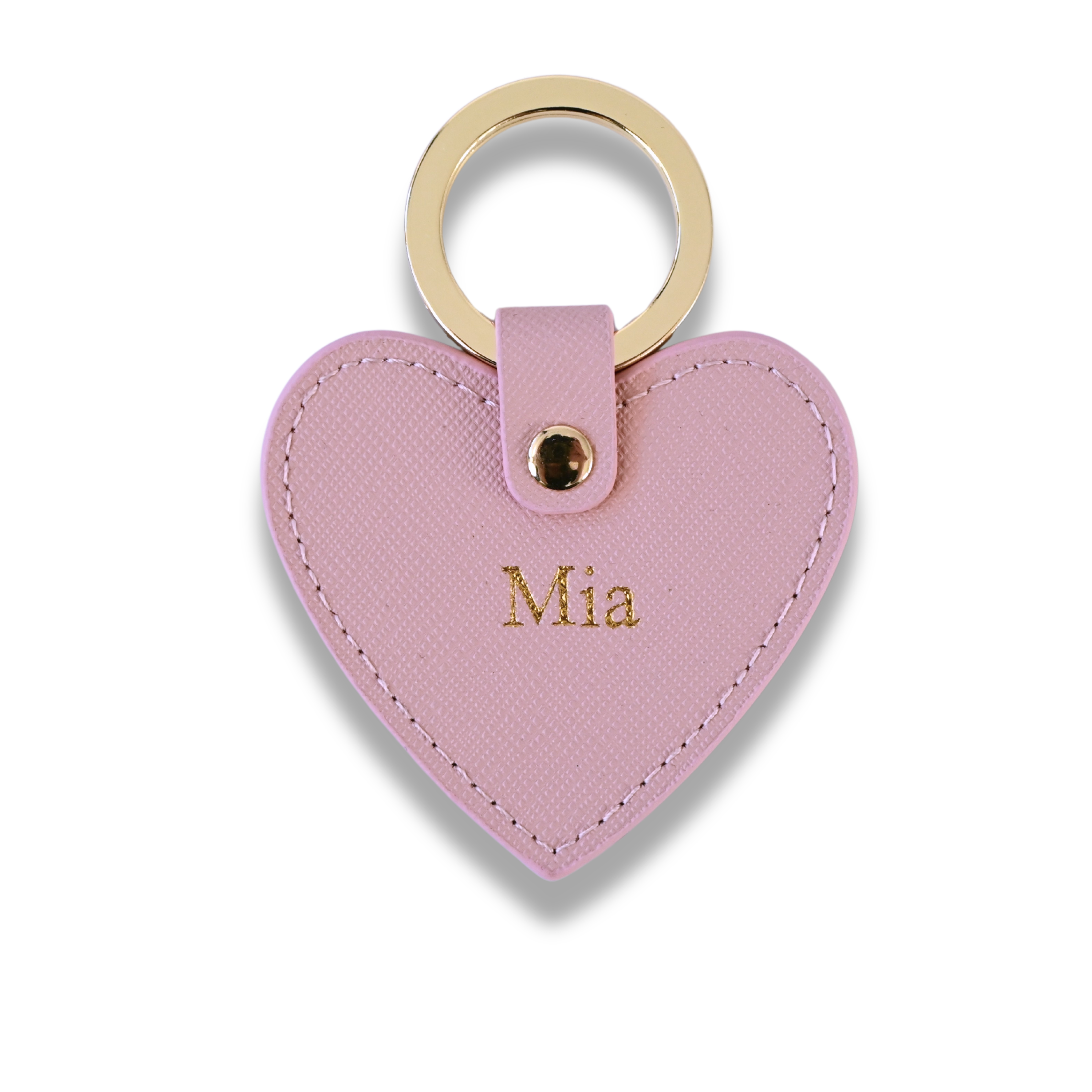 Keycharm Heart Saffiano Leather | Pink