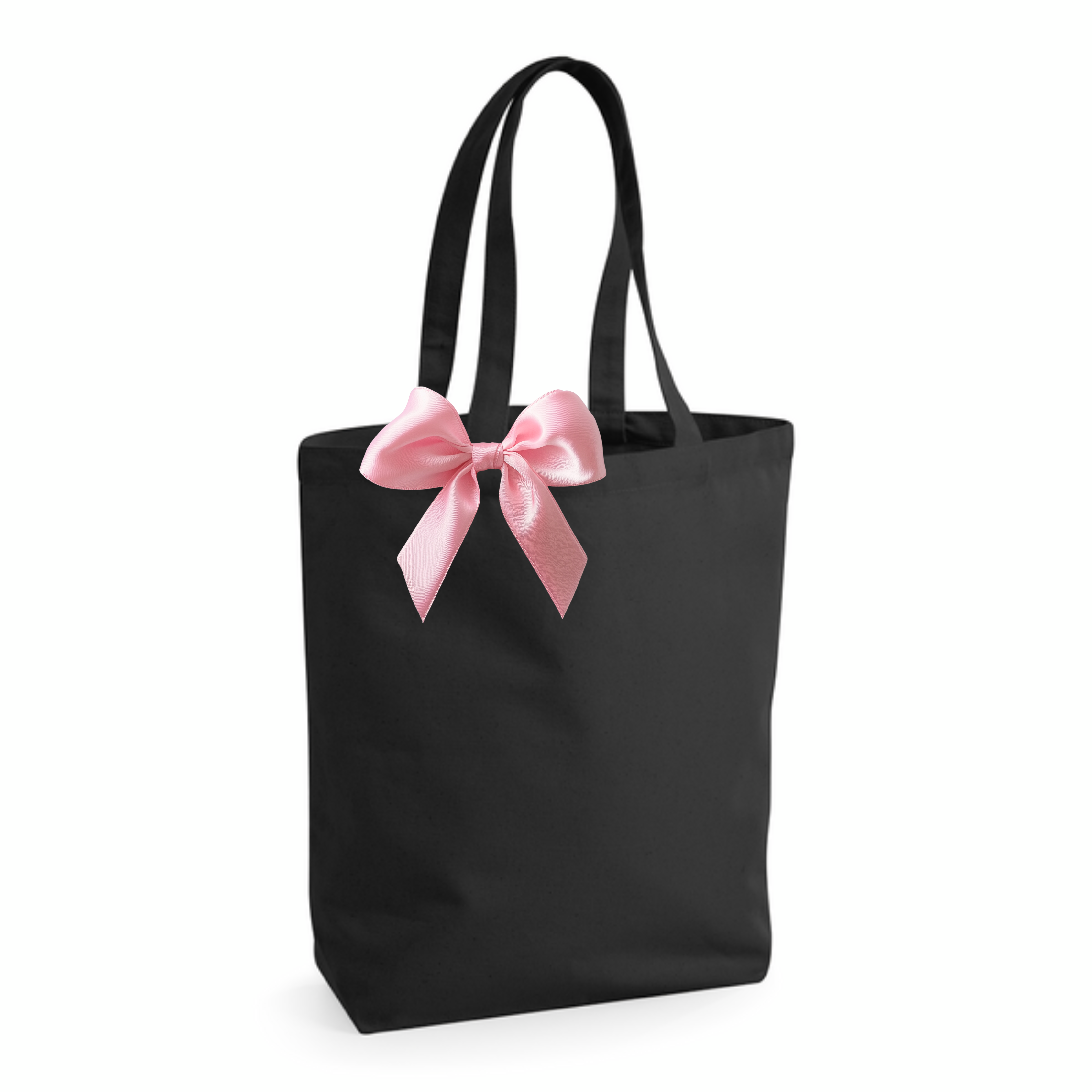 Cotton BOW Tote Bag | Black & Red